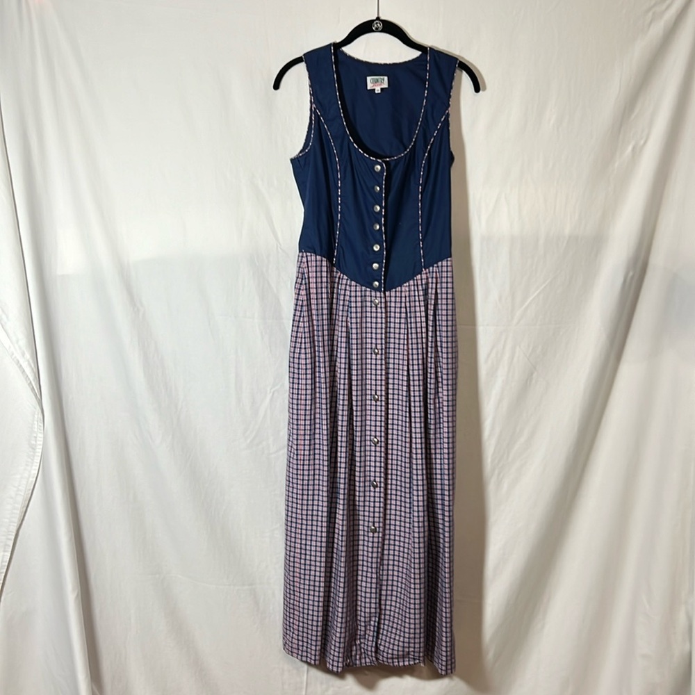 German Festival Country Style  Button Up Shirt Dress with apron size S